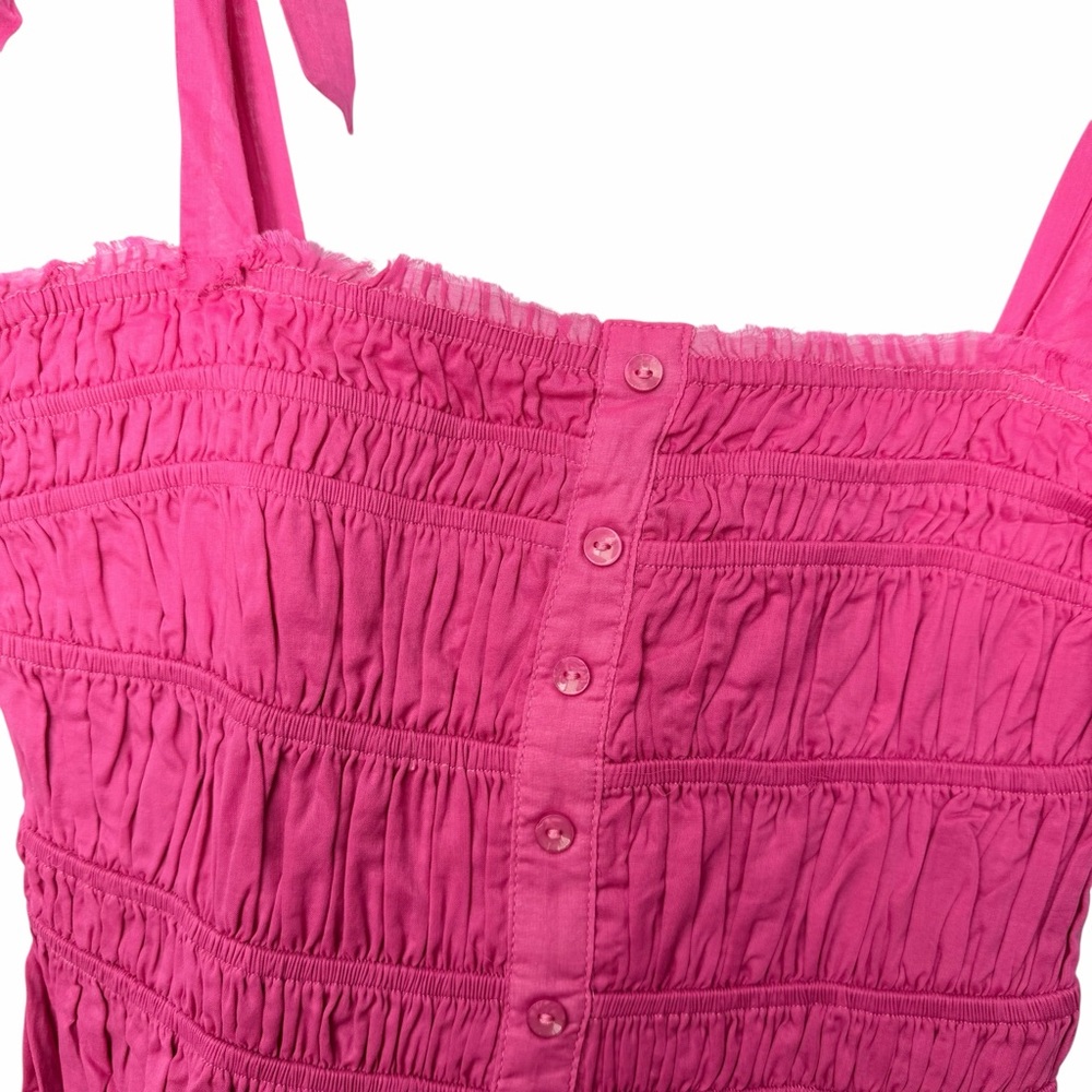 NWT Summer Pink Adjustable Straps Smocked Midi Dress, various sizes - Picture 10 of 12